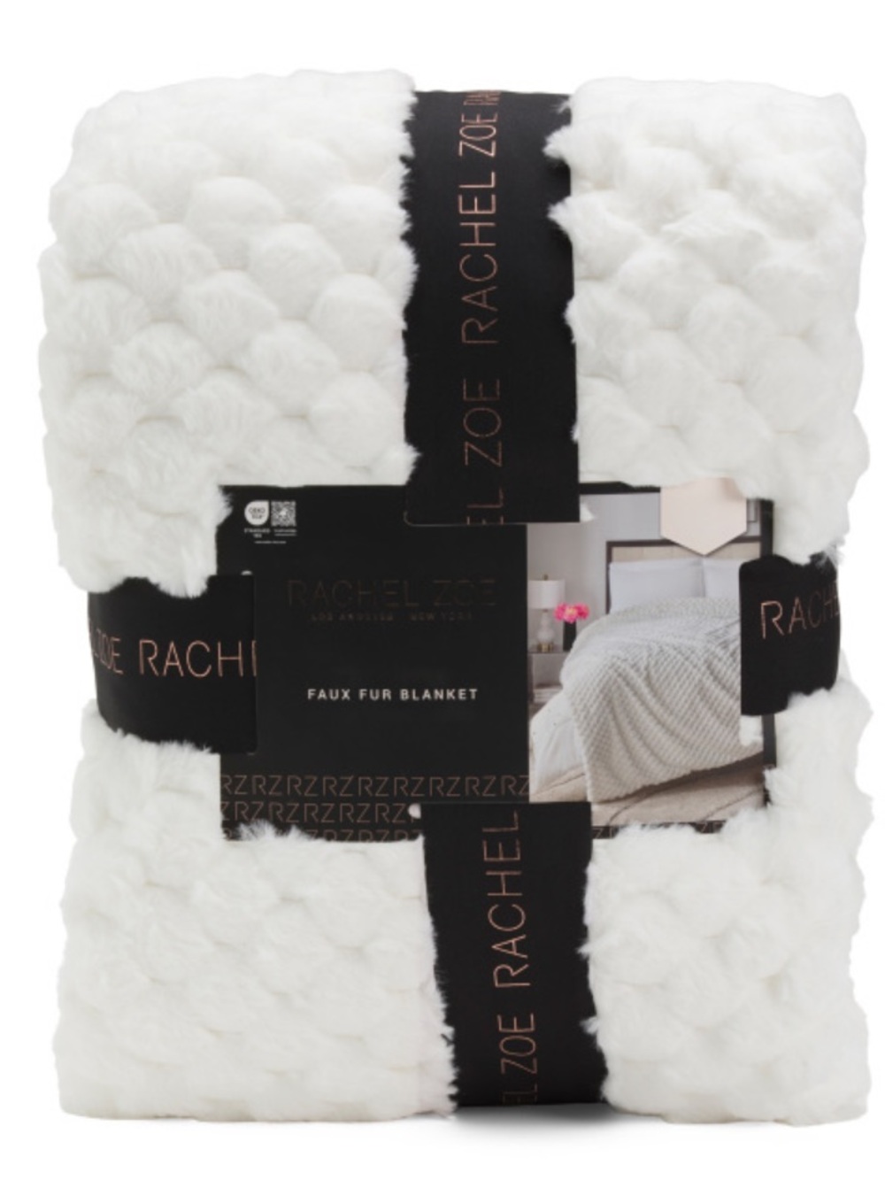 Rachel Zoe White Faux Fur Blanket